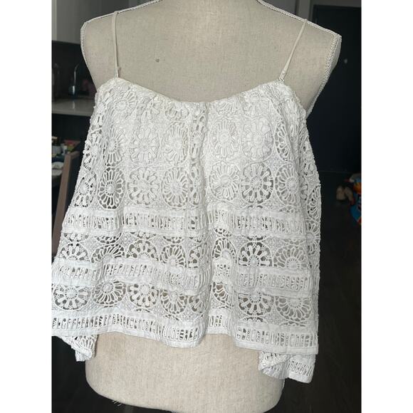 Free People Sydney Lace Ivory Tube Top Boho Festival Babydoll Hippie sz Med $128 - Picture 2 of 16